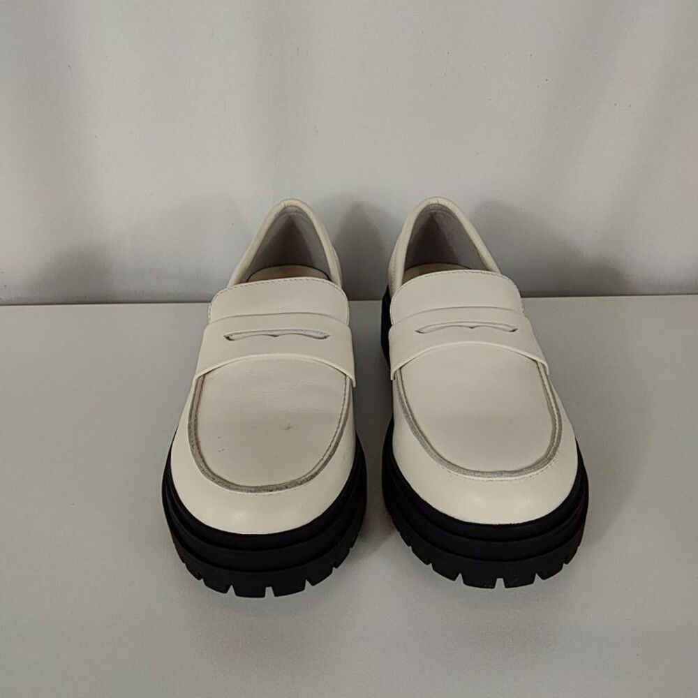 Quince Women Italian Leather Lug Sole Loafer Cream 7.5 - Picture 2 of 2